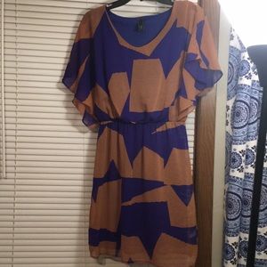 Caramel & Royal Blue sun dress